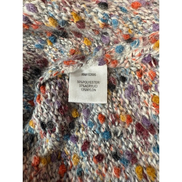 Q&A Multicolor Speckles Knit Chunky Womens Crewneck Long Puff Sleeves XL Sweater - Picture 8 of 10